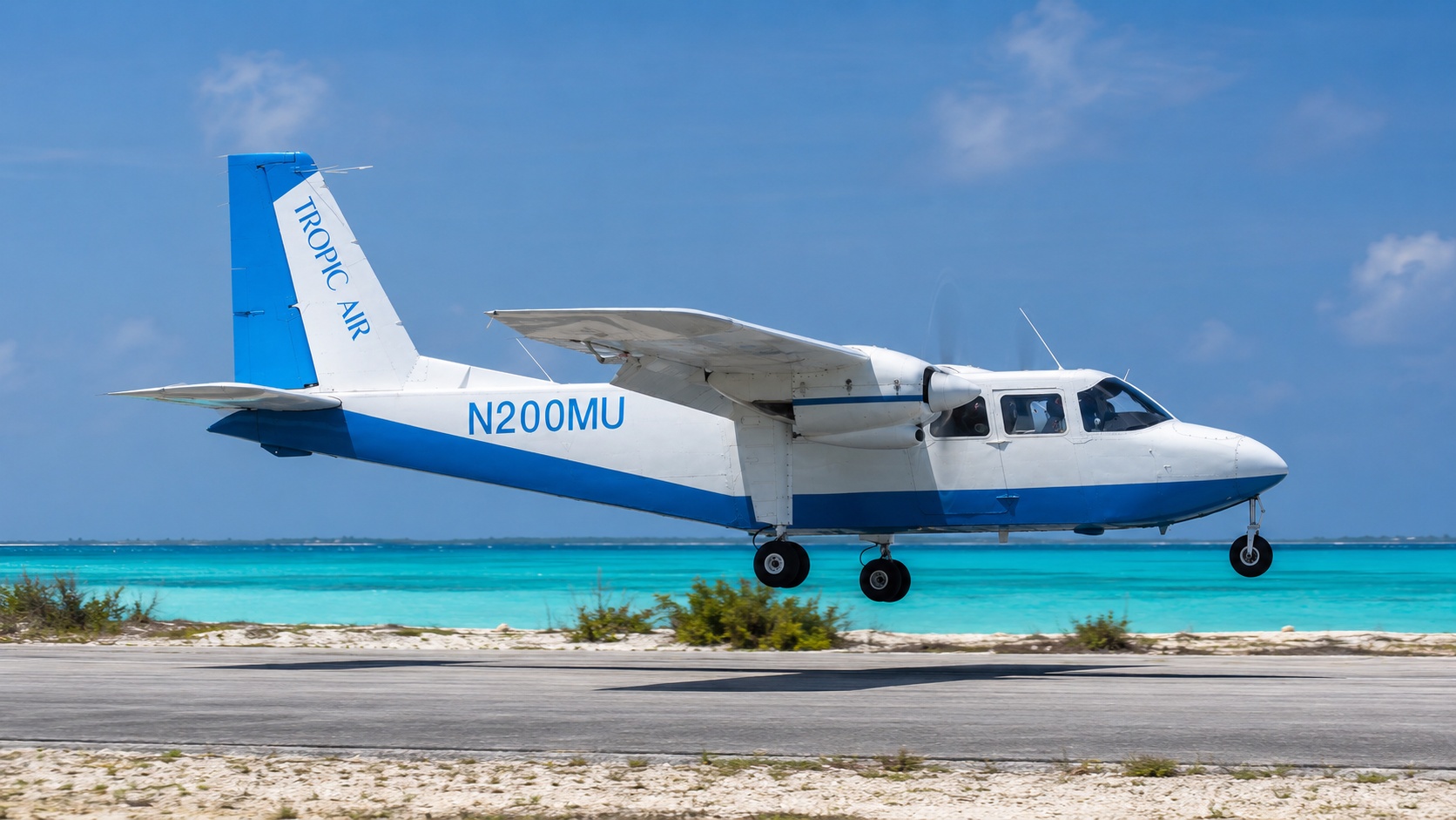 Bahamas island airport runway