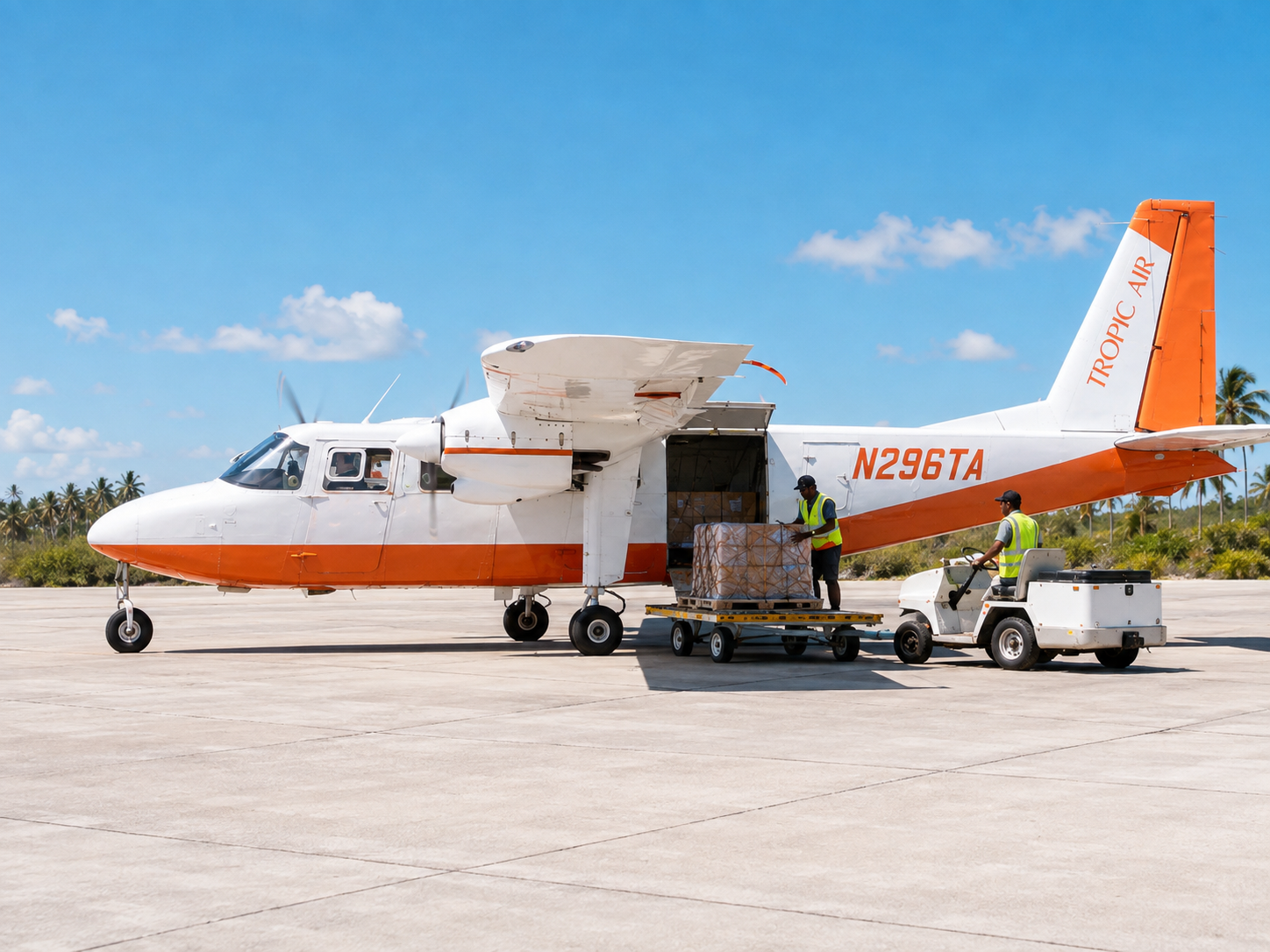 Approved cargo being measured and prepared for aircraft loading