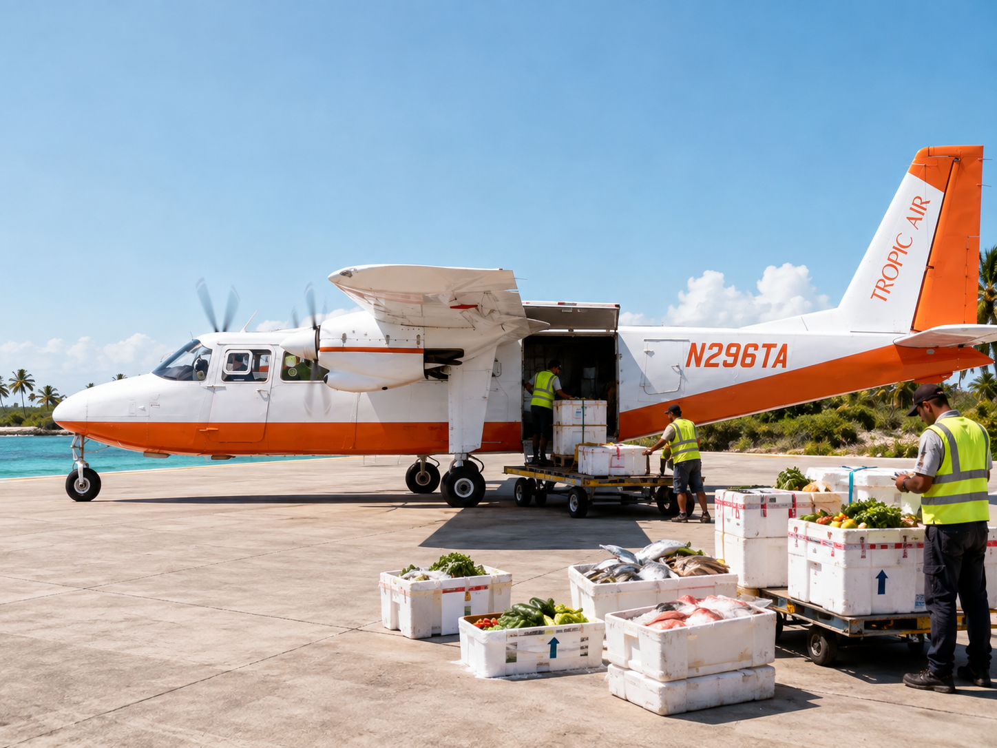 Insulated and packaged perishable shipment prepared for air transport